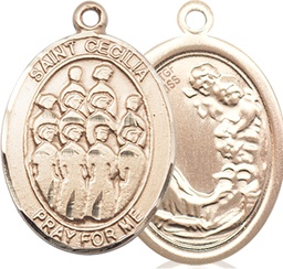 [7180GF] 14kt Gold Filled Saint Cecilia Choir Medal