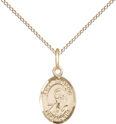 [9013GF/18GF] 14kt Gold Filled Saint Benjamin Pendant on a 18 inch Gold Filled Light Curb chain