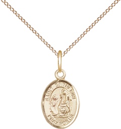 [9014GF/18GF] 14kt Gold Filled Saint Catherine of Siena Pendant on a 18 inch Gold Filled Light Curb chain