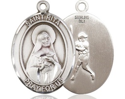 [7181SS] Sterling Silver Saint Rita Baseball Medal