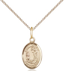 [9016GF/18GF] 14kt Gold Filled Saint Cecilia Pendant on a 18 inch Gold Filled Light Curb chain