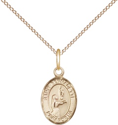 [9017GF/18GF] 14kt Gold Filled Saint Bernadette Pendant on a 18 inch Gold Filled Light Curb chain