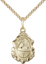 [0822KDGF/18G] 14kt Gold Filled Saint Katharine Drexel Pendant on a 18 inch Gold Plate Light Curb chain