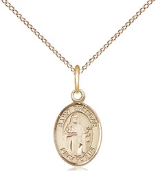 [9018GF/18GF] 14kt Gold Filled Saint Brendan the Navigator Pendant on a 18 inch Gold Filled Light Curb chain