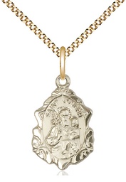 [0822KGF/18G] 14kt Gold Filled Saint Joseph Pendant on a 18 inch Gold Plate Light Curb chain