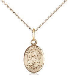 [9023GF/18GF] 14kt Gold Filled Saint Dorothy Pendant on a 18 inch Gold Filled Light Curb chain