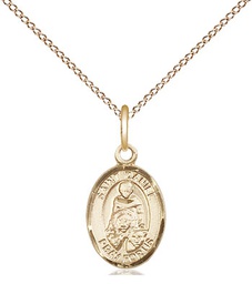 [9024GF/18GF] 14kt Gold Filled Saint Daniel Pendant on a 18 inch Gold Filled Light Curb chain