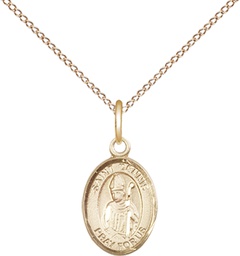 [9025GF/18GF] 14kt Gold Filled Saint Dennis Pendant on a 18 inch Gold Filled Light Curb chain
