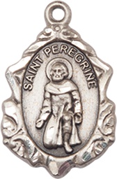 [0822PSS] Sterling Silver Saint Peregrine Medal