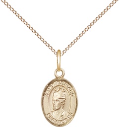 [9026GF/18GF] 14kt Gold Filled Saint Edward the Confessor Pendant on a 18 inch Gold Filled Light Curb chain