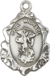 [0822RSS] Sterling Silver Saint Michael the Archangel Medal