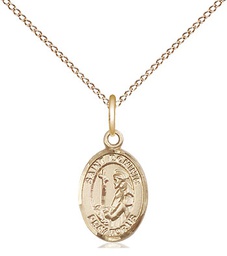 [9030GF/18GF] 14kt Gold Filled Saint Dominic de Guzman Pendant on a 18 inch Gold Filled Light Curb chain