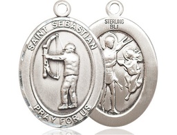 [7189SS] Sterling Silver Saint Sebastian Archery Medal