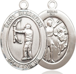 [7189SS] Sterling Silver Saint Sebastian Archery Medal