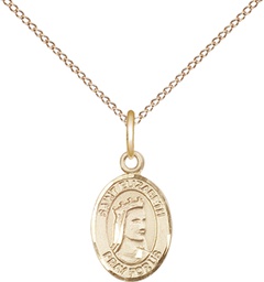 [9033GF/18GF] 14kt Gold Filled Saint Elizabeth of Hungary Pendant on a 18 inch Gold Filled Light Curb chain