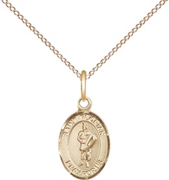 [9034GF/18GF] 14kt Gold Filled Saint Florian Pendant on a 18 inch Gold Filled Light Curb chain