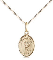 [9034GF/18GF] 14kt Gold Filled Saint Florian Pendant on a 18 inch Gold Filled Light Curb chain