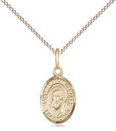 [9035GF/18GF] 14kt Gold Filled Saint Francis de Sales Pendant on a 18 inch Gold Filled Light Curb chain