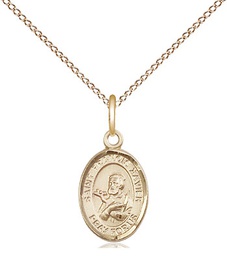 [9037GF/18GF] 14kt Gold Filled Saint Francis Xavier Pendant on a 18 inch Gold Filled Light Curb chain