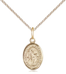 [9039GF/18GF] 14kt Gold Filled Saint Gabriel the Archangel Pendant on a 18 inch Gold Filled Light Curb chain