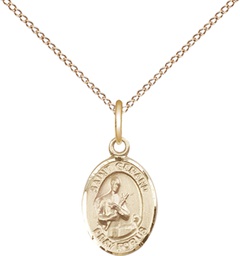 [9042GF/18GF] 14kt Gold Filled Saint Gerard Majella Pendant on a 18 inch Gold Filled Light Curb chain
