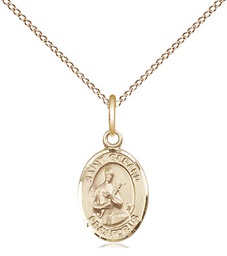 [9042GF/18GF] 14kt Gold Filled Saint Gerard Majella Pendant on a 18 inch Gold Filled Light Curb chain