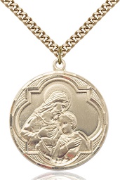 [4199GF/24G] 14kt Gold Filled Blessed Sacrament Pendant on a 24 inch Gold Plate Heavy Curb chain