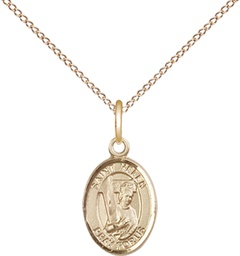 [9043GF/18GF] 14kt Gold Filled Saint Helen Pendant on a 18 inch Gold Filled Light Curb chain