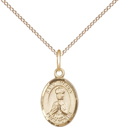 [9046GF/18GF] 14kt Gold Filled Saint Henry II Pendant on a 18 inch Gold Filled Light Curb chain