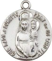 [0826PLSS] Sterling Silver Our Lady of Loretto Medal