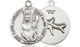 [0826SS] Sterling Silver Our Lady of Loretto Medal