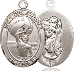 [7198SS] Sterling Silver Saint Christopher Water Polo-Men Medal