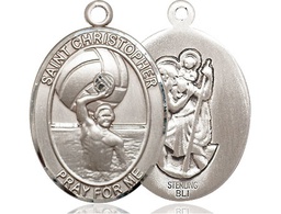 [7198SS] Sterling Silver Saint Christopher Water Polo-Men Medal