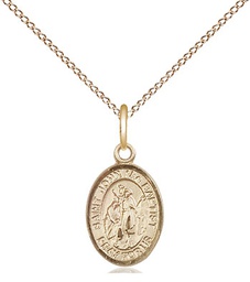 [9054GF/18GF] 14kt Gold Filled Saint John the Baptist Pendant on a 18 inch Gold Filled Light Curb chain