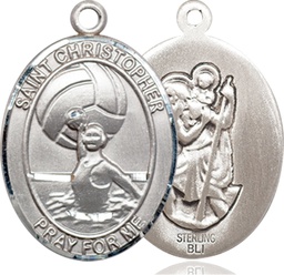 [7199SS] Sterling Silver Saint Christopher Water Polo-Women Medal