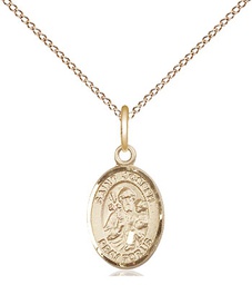 [9058GF/18GF] 14kt Gold Filled Saint Joseph Pendant on a 18 inch Gold Filled Light Curb chain