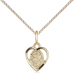 [5403GF/18GF] 14kt Gold Filled Saint Christopher Pendant on a 18 inch Gold Filled Light Curb chain