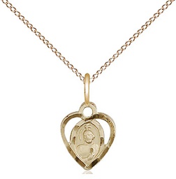 [5404GF/18GF] 14kt Gold Filled Saint Jude Pendant on a 18 inch Gold Filled Light Curb chain