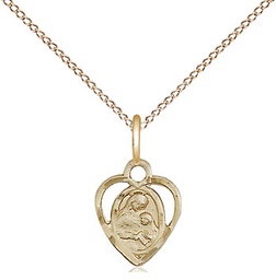 [5405GF/18GF] 14kt Gold Filled Saint Ann Pendant on a 18 inch Gold Filled Light Curb chain