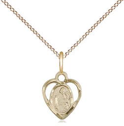 [5406GF/18GF] 14kt Gold Filled Saint Joseph Pendant on a 18 inch Gold Filled Light Curb chain