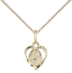 [5408GF/18GF] 14kt Gold Filled Saint Anthony of Padua Pendant on a 18 inch Gold Filled Light Curb chain