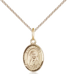 [9064GF/18GF] 14kt Gold Filled Saint Louise de Marillac Pendant on a 18 inch Gold Filled Light Curb chain