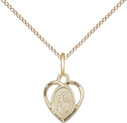 [5414GF/18GF] 14kt Gold Filled Saint Ann Pendant on a 18 inch Gold Filled Light Curb chain