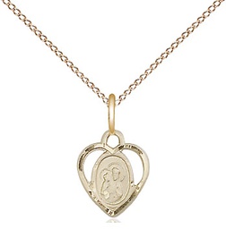 [5414GF/18GF] 14kt Gold Filled Saint Ann Pendant on a 18 inch Gold Filled Light Curb chain