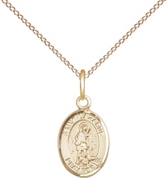 [9066GF/18GF] 14kt Gold Filled Saint Lazarus Pendant on a 18 inch Gold Filled Light Curb chain