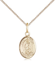 [9066GF/18GF] 14kt Gold Filled Saint Lazarus Pendant on a 18 inch Gold Filled Light Curb chain