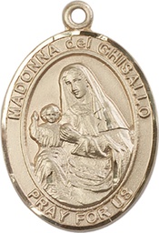 [7203GF] 14kt Gold Filled Saint Madonna Del Ghisallo Medal