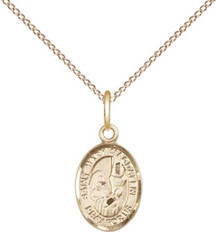 [9071GF/18GF] 14kt Gold Filled Saint Mary Magdalene Pendant on a 18 inch Gold Filled Light Curb chain