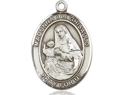 [7203SS] Sterling Silver Saint Madonna Del Ghisallo Medal