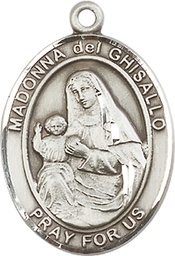 [7203SS] Sterling Silver Saint Madonna Del Ghisallo Medal